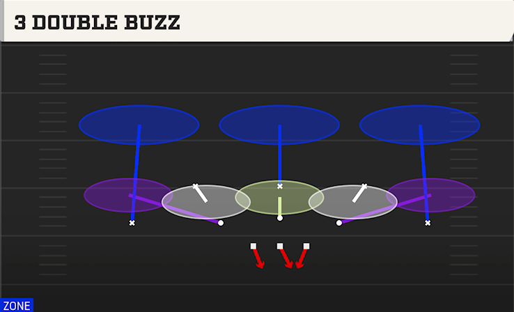 3 DOUBLE BUZZ play diagram College Football 27