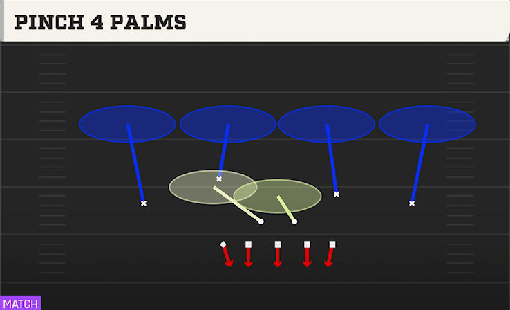 PINCH 4 PALMS play diagram College Football 27