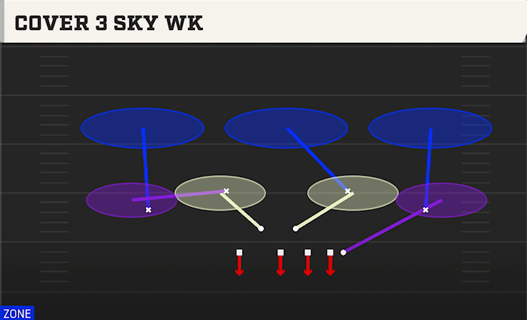 COVER 3 SKY WK play diagram College Football 27