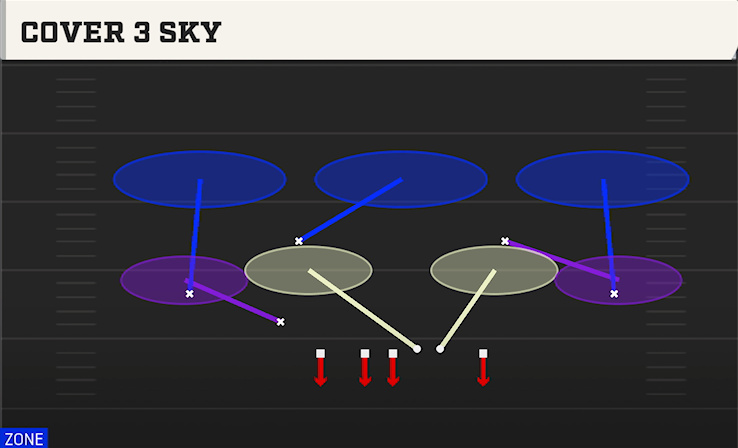 COVER 3 SKY play diagram College Football 27
