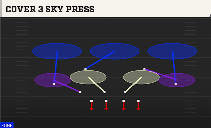 COVER 3 SKY PRESS play diagram College Football 27