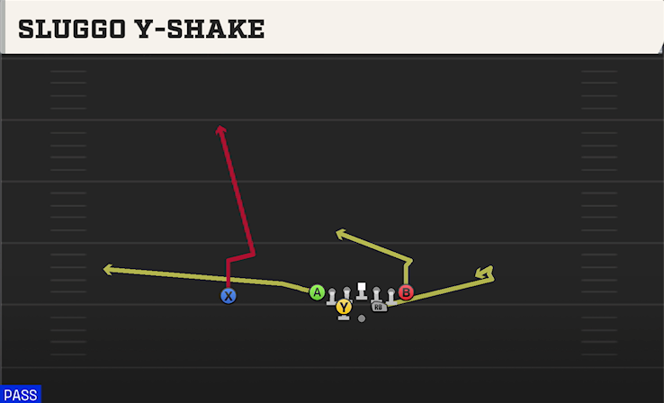 SLUGGO Y-SHAKE play diagram College Football 27