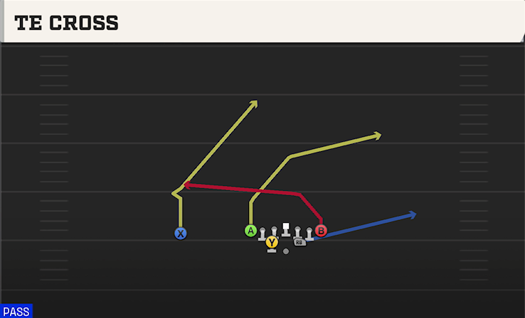 TE CROSS play diagram College Football 27