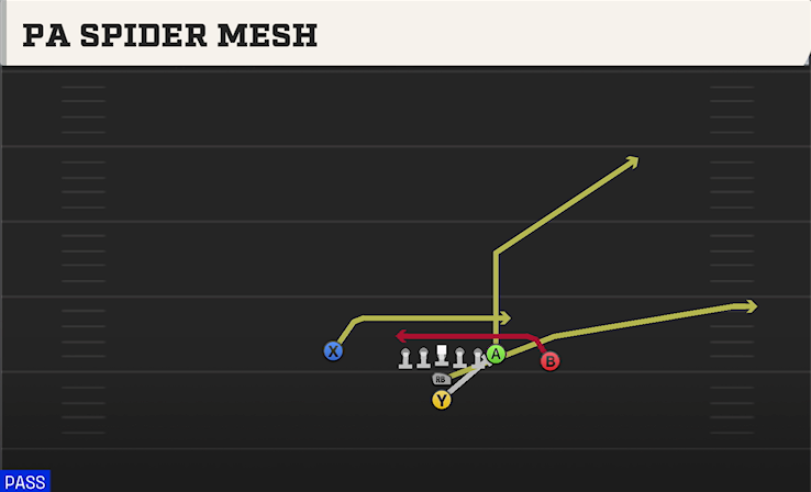 PA SPIDER MESH play diagram College Football 27