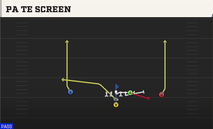 PA TE SCREEN play diagram College Football 27