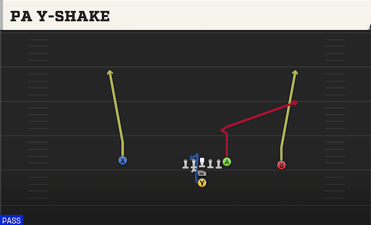 PA Y-SHAKE play diagram College Football 27