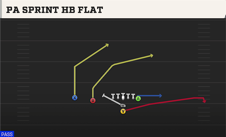 PA SPRINT HB FLAT play diagram College Football 27