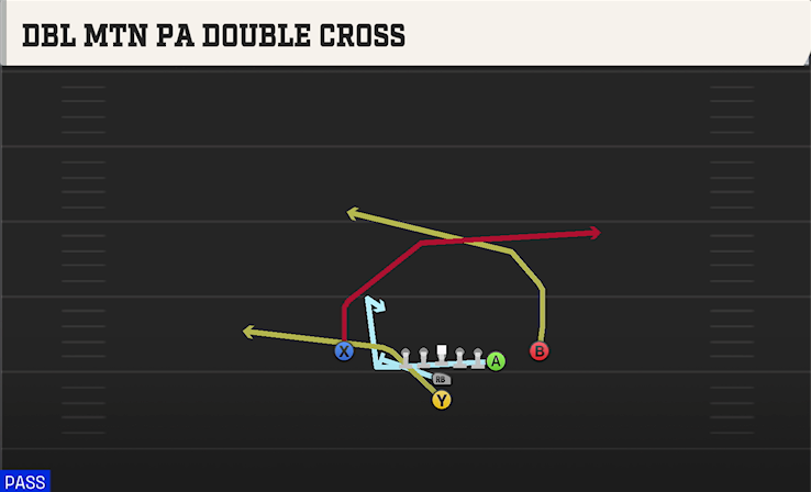 DBL MTN PA DOUBLE CROSS play diagram College Football 27