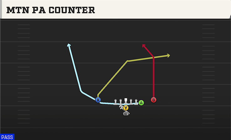 MTN PA COUNTER play diagram College Football 27
