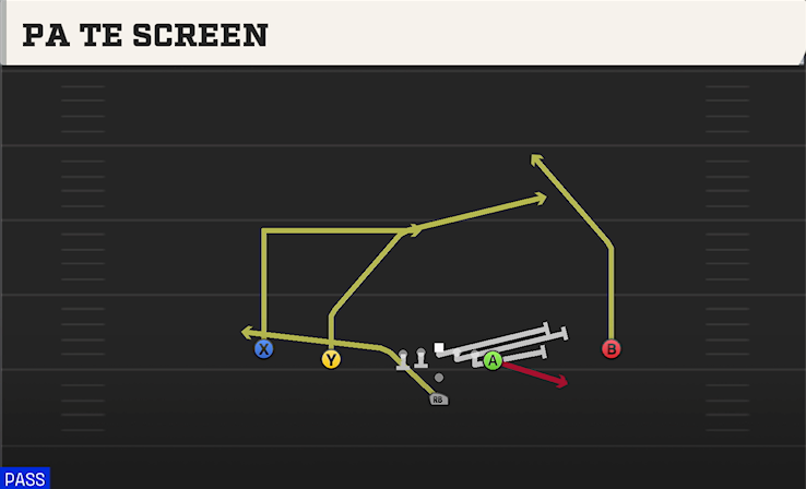 PA TE SCREEN play diagram College Football 27