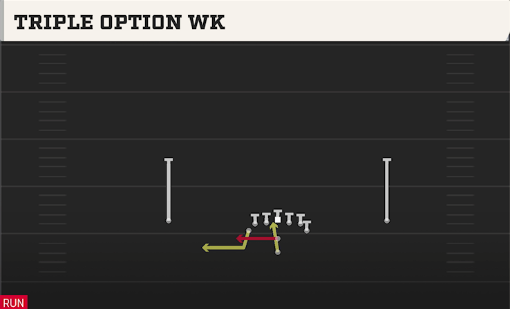TRIPLE OPTION WK play diagram College Football 27