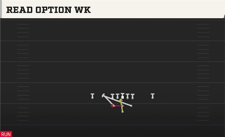READ OPTION WK play diagram College Football 27