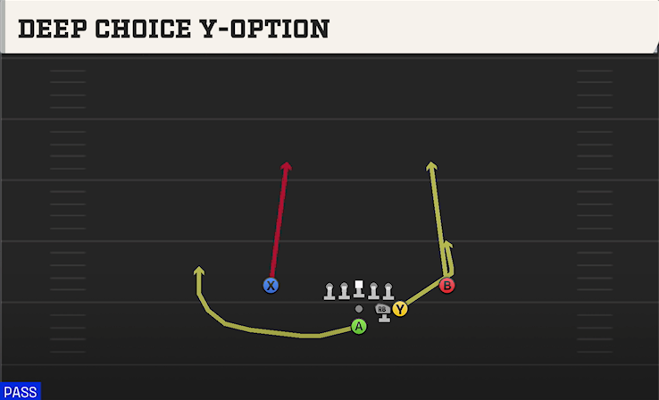 DEEP CHOICE Y-OPTION play diagram College Football 27