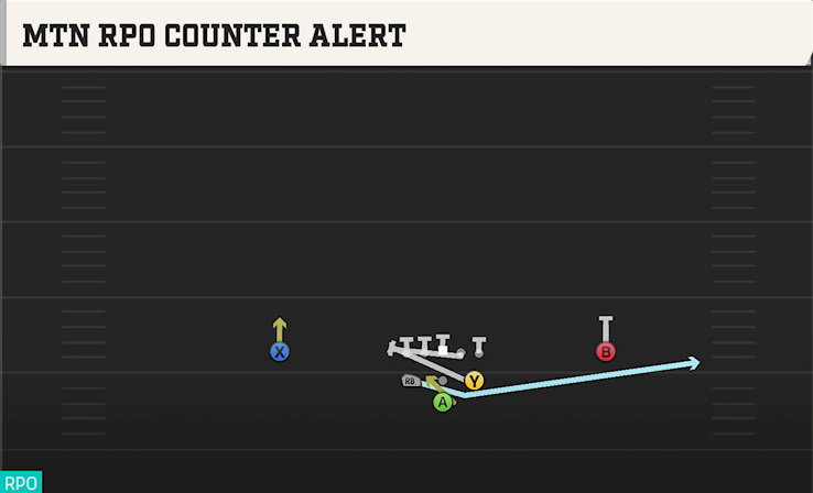MTN RPO COUNTER ALERT play diagram College Football 27