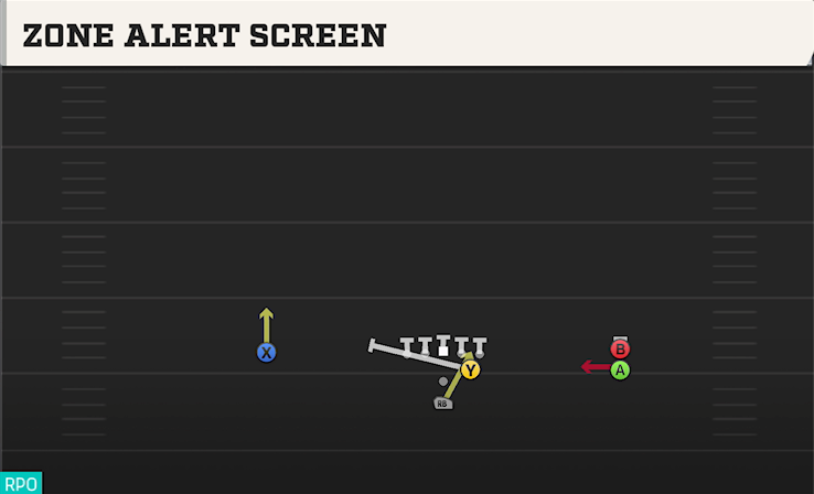 ZONE ALERT SCREEN play diagram College Football 27