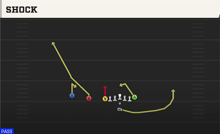 SHOCK play diagram College Football 27