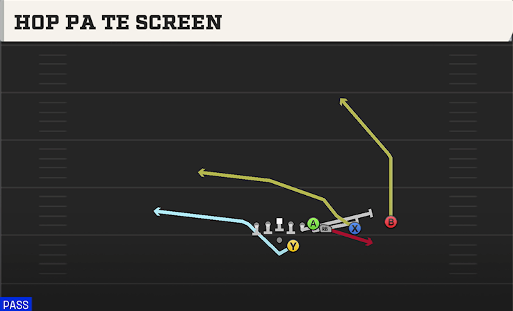 HOP PA TE SCREEN play diagram College Football 27