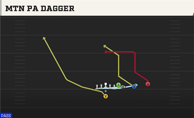 MTN PA DAGGER play diagram College Football 27