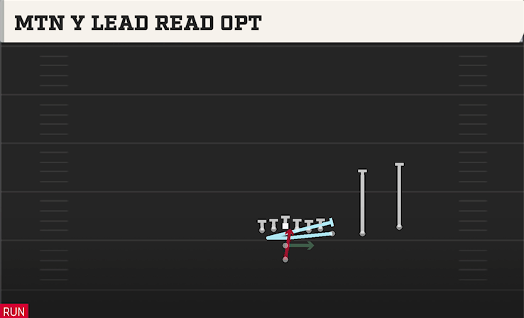 MTN Y LEAD READ OPT play diagram College Football 27