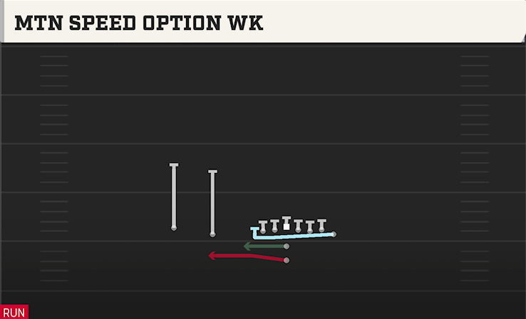 MTN SPEED OPTION WK play diagram College Football 27