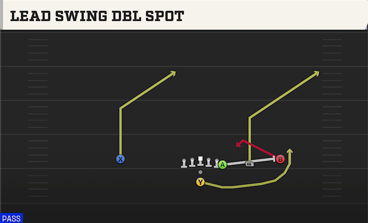 LEAD SWING DBL SPOT play diagram College Football 27