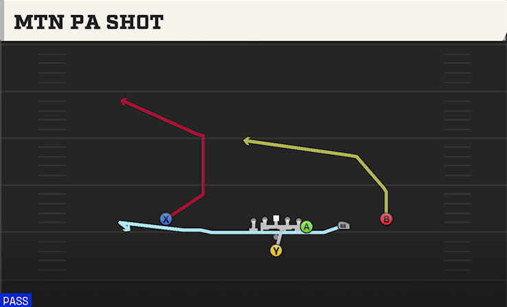 MTN PA SHOT play diagram College Football 27