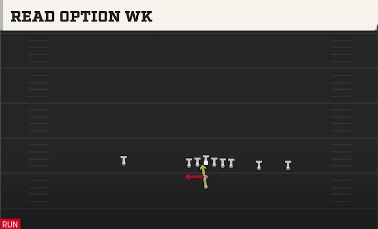READ OPTION WK play diagram College Football 27