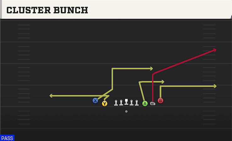 CLUSTER BUNCH play diagram College Football 27