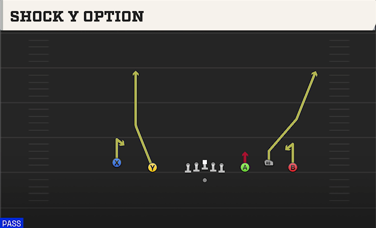 SHOCK Y OPTION play diagram College Football 27