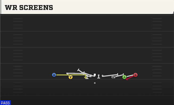WR SCREENS play diagram College Football 27