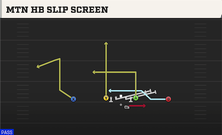 MTN HB SLIP SCREEN play diagram College Football 27