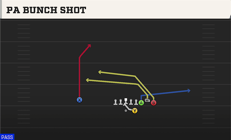 PA BUNCH SHOT play diagram College Football 27