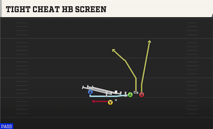 TIGHT CHEAT HB SCREEN play diagram College Football 27