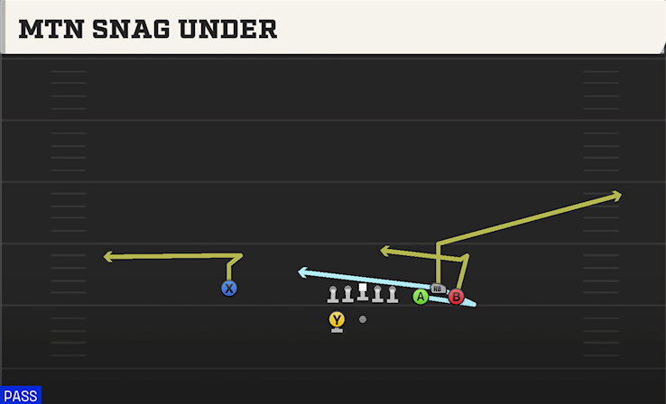 MTN SNAG UNDER play diagram College Football 27