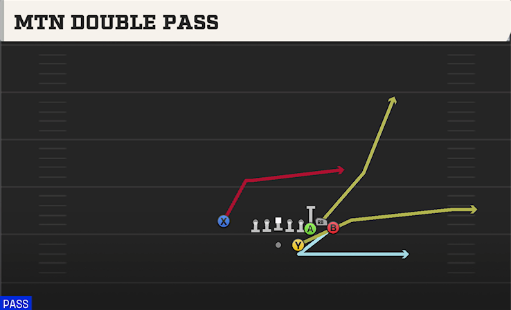 MTN DOUBLE PASS play diagram College Football 27