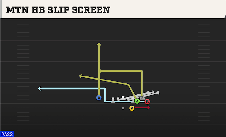 MTN HB SLIP SCREEN play diagram College Football 27