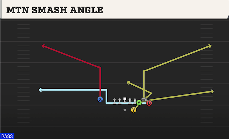 MTN SMASH ANGLE play diagram College Football 27