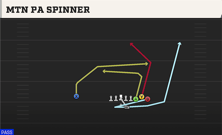 MTN PA SPINNER play diagram College Football 27