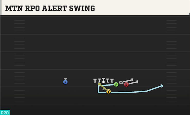 MTN RPO ALERT SWING play diagram College Football 27