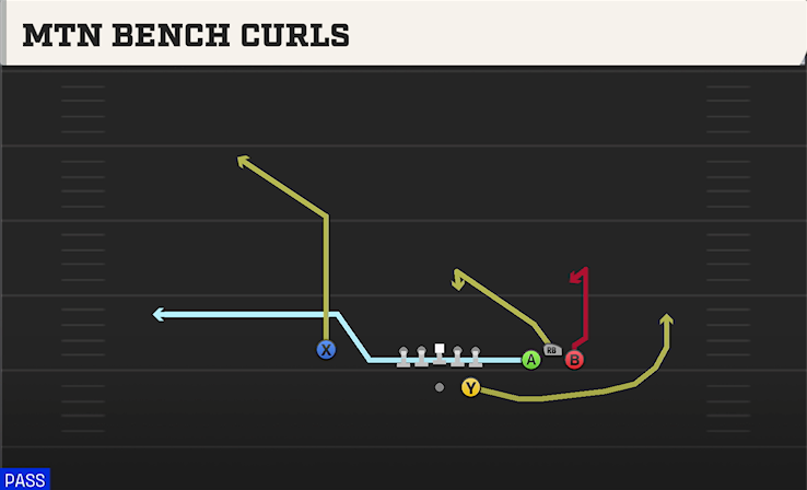 MTN BENCH CURLS play diagram College Football 27