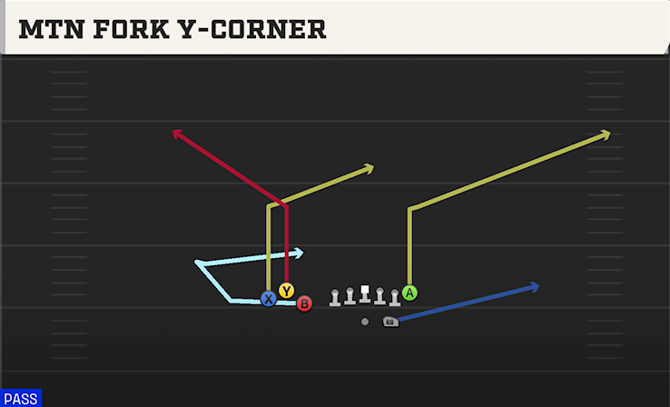 MTN FORK Y-CORNER play diagram College Football 27
