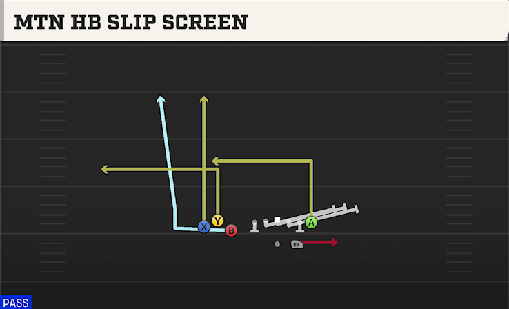 MTN HB SLIP SCREEN play diagram College Football 27