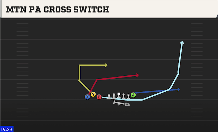 MTN PA CROSS SWITCH play diagram College Football 27