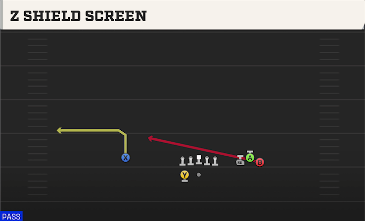 Z SHIELD SCREEN play diagram College Football 27