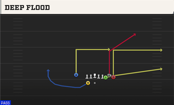DEEP FLOOD play diagram College Football 27
