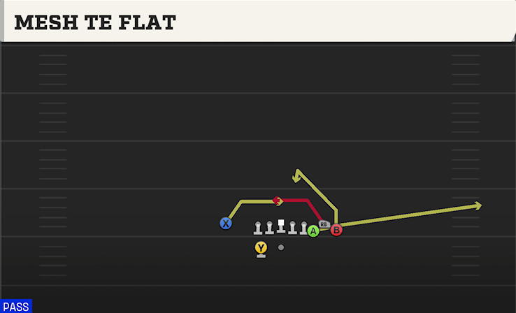 MESH TE FLAT play diagram College Football 27