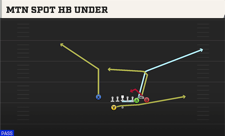 MTN SPOT HB UNDER play diagram College Football 27