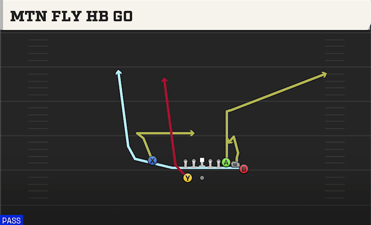 MTN FLY HB GO play diagram College Football 27