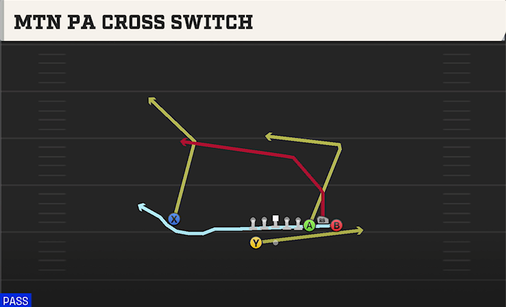 MTN PA CROSS SWITCH play diagram College Football 27