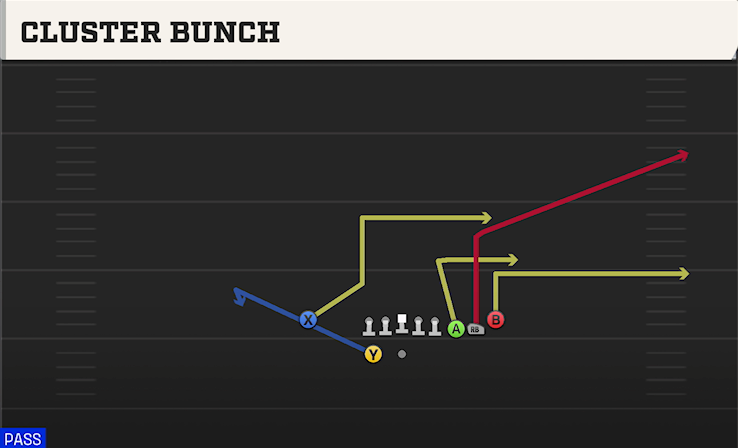CLUSTER BUNCH play diagram College Football 27